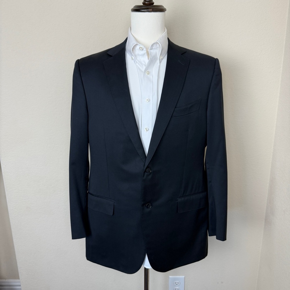 Ermanegildo Zegna Mila Navy Blue Suit Jacket Size 54R | 100% Wool